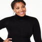 Suéter de gola alta de cashmere feminino Charter Club Plus, preto, tamanho 2X