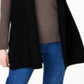 Suéter de cashmere canelado sem mangas feminino Charter Club Plus, preto, tamanho 2X