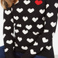 Suéter feminino Charter Club Hearts, preto, tamanho pequeno G