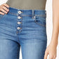 Calça jeans feminina cropped com franjas da INC International Concepts, azul, tamanho 18