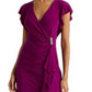 Vestido Ralph Lauren Feminino com Babados e Mangas Flutter, Roxo, Tamanho 6