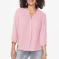 Blusa feminina plissada nas costas, rosa, tamanho XX-G, da coleção JM