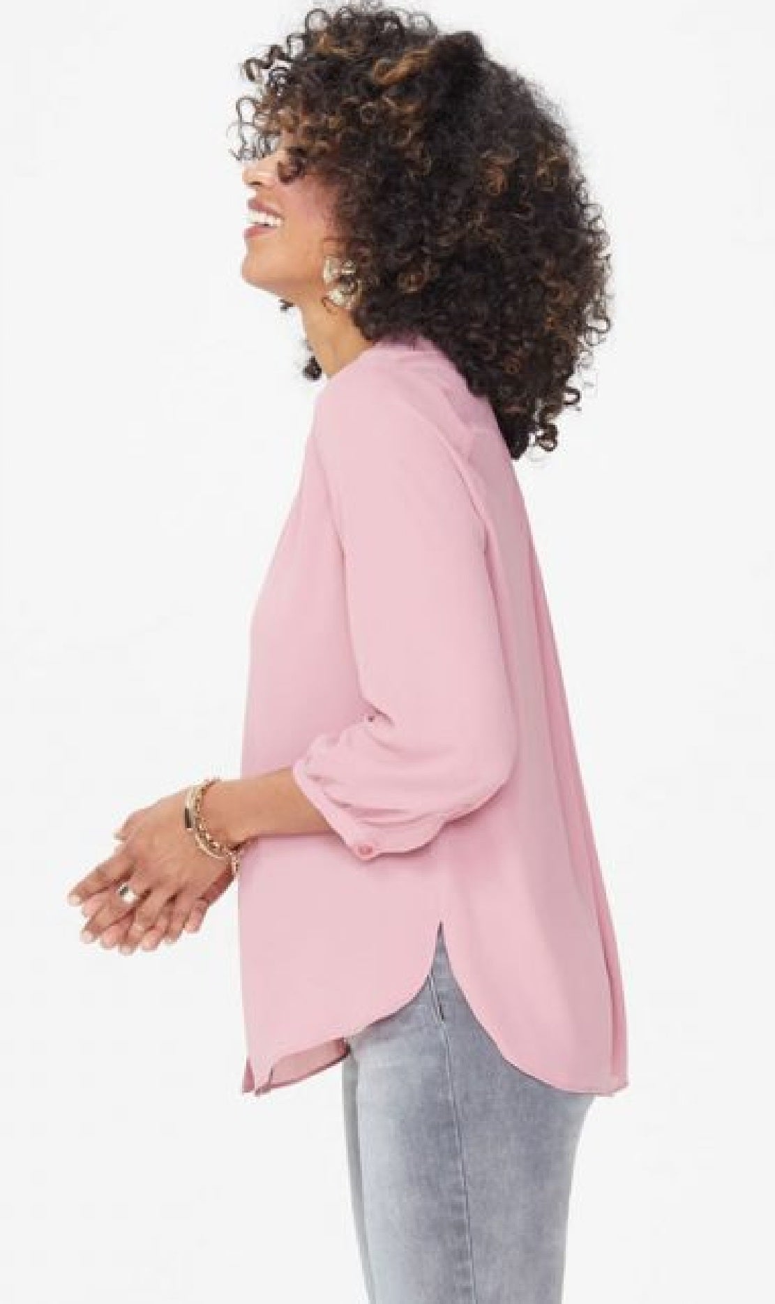 Blusa feminina plissada nas costas, rosa, tamanho XX-G, da coleção JM