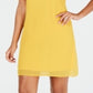 Vestido feminino Thalia Sodi com decote em V e alças finas, amarelo, tamanho XX-G