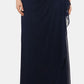 Vestido longo feminino XSCAPE Plus com babados e detalhes, azul, tamanho 18W