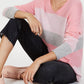 Suéter feminino de cashmere listrado com rolinhos Charter Club, rosa, tamanho médio