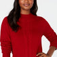 Karen Scott Suéter Feminino com Frente Aberta e Gola Falsa, Vermelho, Tamanho P