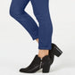 Calça skinny feminina estilo &amp; co com bainha dobrada, azul, tamanho 4