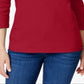 Karen Scott Top feminino com decote redondo, vermelho, tamanho grande