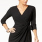Vestido envelope feminino sólido INC International Concepts, preto, tamanho pequeno XL