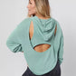 Moletom com capuz feminino Back Into It da Free People, verde, tamanho grande