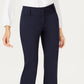 Calça feminina Alfani com acabamento em couro sintético e perna larga, azul, tamanho 16X3