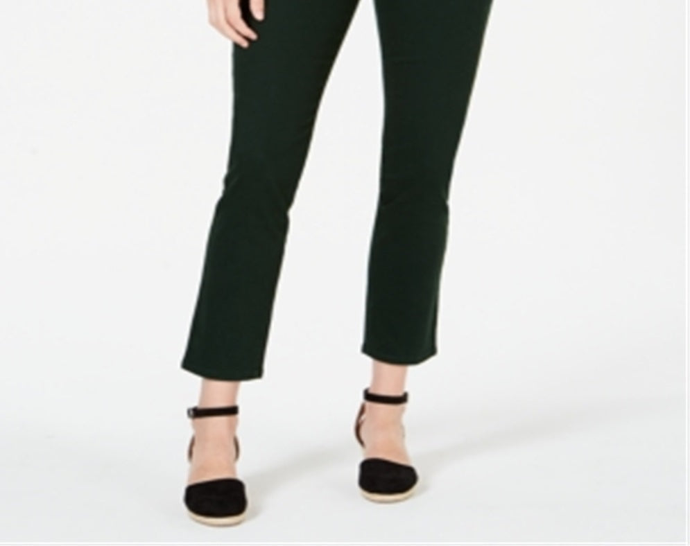 Jeans feminino slim com controle de barriga estilo &amp; co, verde, tamanho 14