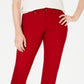 Jeans feminino estilo &amp; co com controle de barriga, perna reta, vermelho, tamanho 2