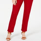 Jeans feminino estilo &amp; co com controle de barriga, perna reta, vermelho, tamanho 2