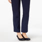 Calça feminina de escritório com perna reta e adelgaçante para barriga JM Collection, tamanho azul 14X4