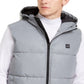 Colete acolchoado com capuz refletivo Calvin Klein masculino, cinza, tamanho médio