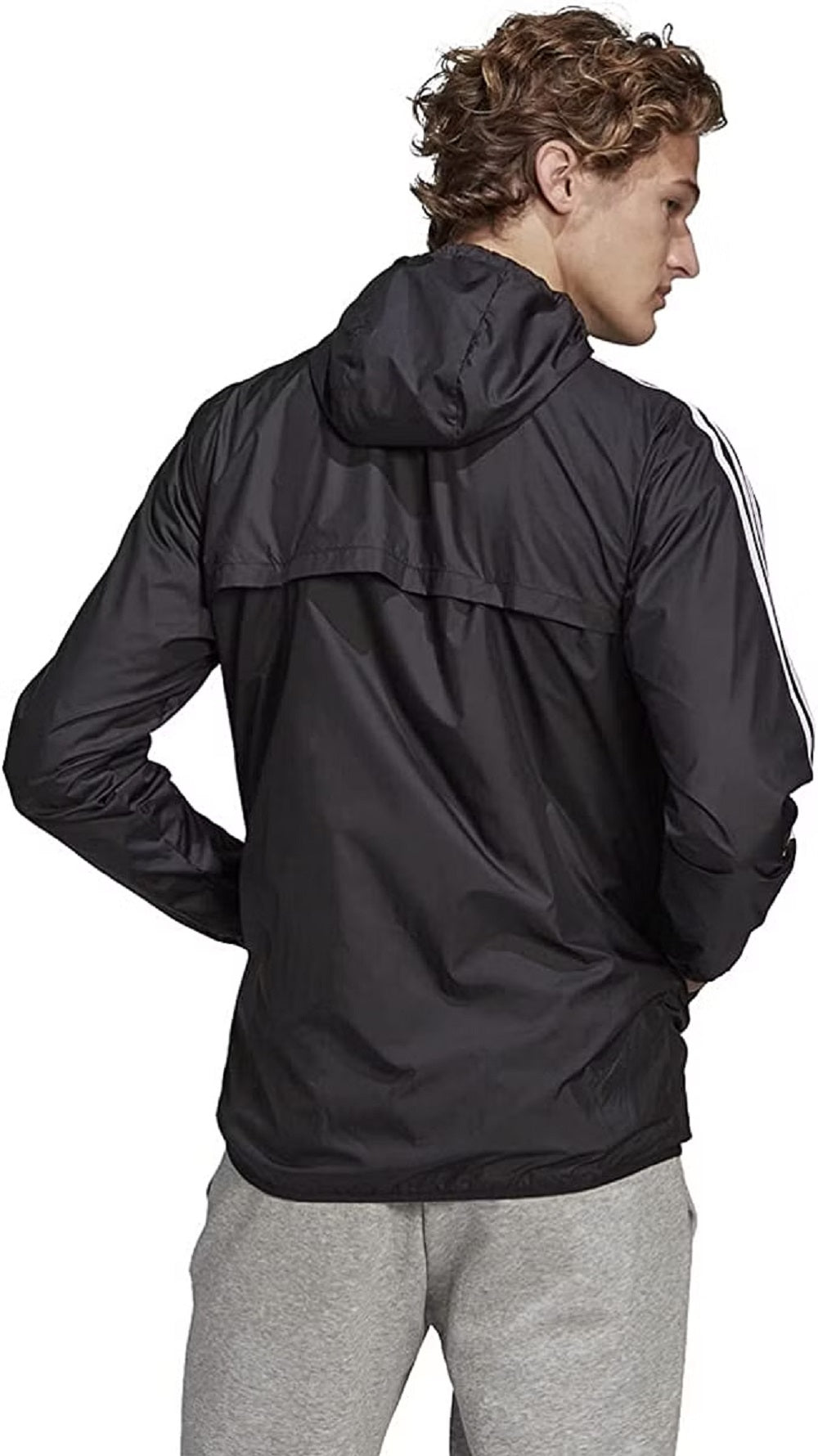 Jaqueta impermeável masculina adidas preta tamanho extragrande