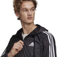 Jaqueta impermeável masculina adidas preta tamanho extragrande