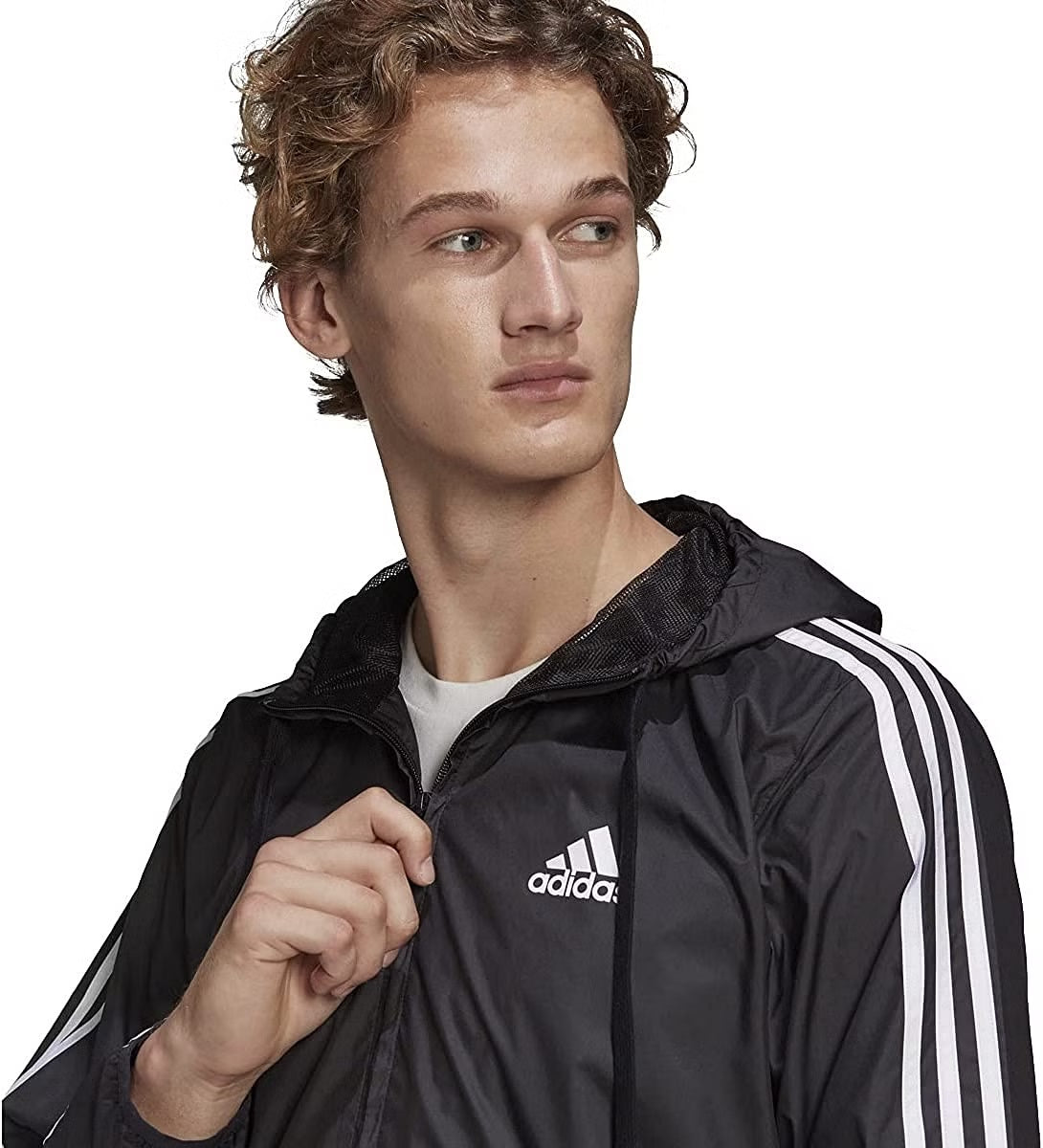 Jaqueta impermeável masculina adidas preta tamanho extragrande