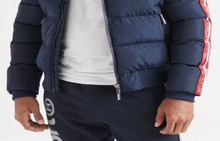 Jaqueta Superdry Icon Sports Puffer Masculina Azul Tamanho X-G