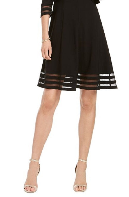 Jessica Howard Jaqueta Feminina Illusion Detail Fit &amp; Flare Preta Tamanho 12