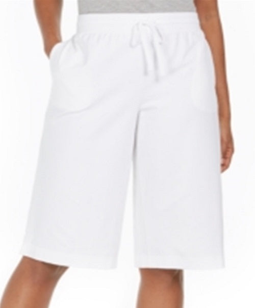 Calça feminina esportiva Karen Scott Skimmer, branca, tamanho 2XL
