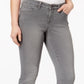 Jeans skinny feminino estilo &amp; co, tamanho 4 P, tamanho pequeno e curvilíneo, cinza