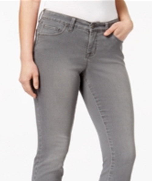 Jeans skinny feminino estilo &amp; co, tamanho 4 P, tamanho pequeno e curvilíneo, cinza