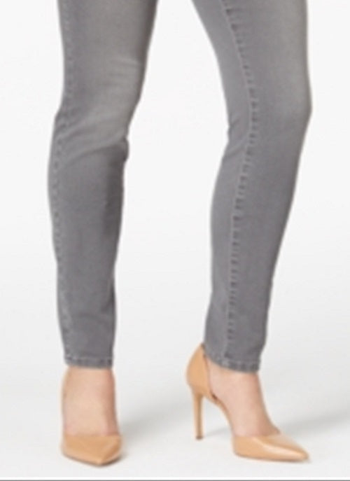 Jeans skinny feminino estilo &amp; co, tamanho 4 P, tamanho pequeno e curvilíneo, cinza