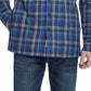 Jaqueta xadrez vintage masculina à prova de intempéries, azul, tamanho médio