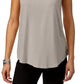 JM Collection Regata feminina com decote redondo, cinza, tamanho X-S