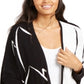 Alfani Cardigan Poncho Feminino Bicolor Aberto Frente Preto Tamanho XX-G