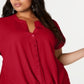 INC International Concepts Top Feminino Plus Twist Front Vermelho Tamanho 1X