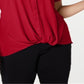 INC International Concepts Top Feminino Plus Twist Front Vermelho Tamanho 1X