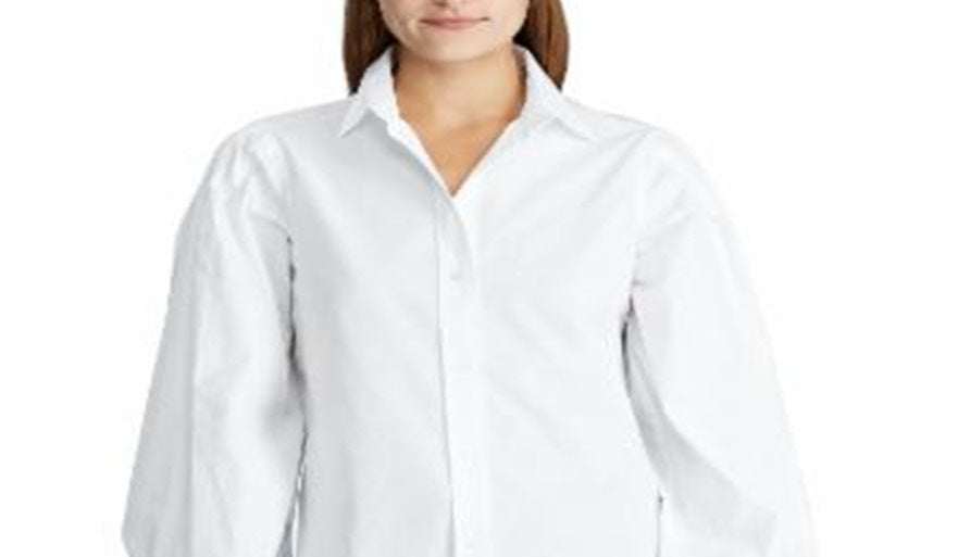 Camisa Ralph Lauren Feminina de Algodão Broadcloth Branca Tamanho Grande