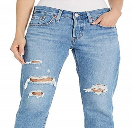 Calça Jeans Skinny Levi's 711 Bordada Feminina Azul Tamanho 16 W33