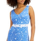 Vestido floral feminino Charter Club sem mangas azul tamanho XX-G