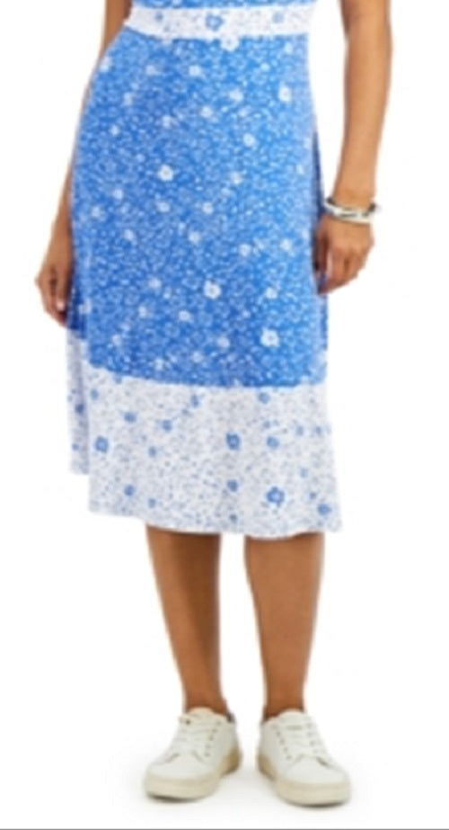 Vestido floral feminino Charter Club sem mangas azul tamanho XX-G
