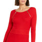 Vestido suéter feminino INC Iternational Concepts com detalhe de zíper e ajuste evasê, vermelho, tamanho XX-G