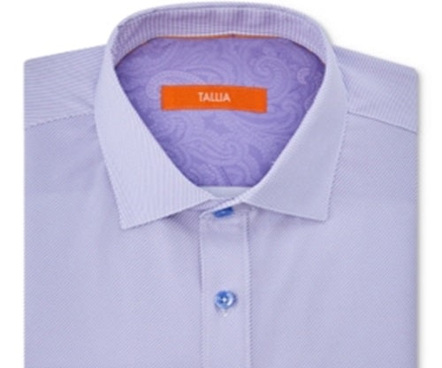 Camisa listrada pied-de-poule masculina Tallia com botões, roxa, tamanho 34-35