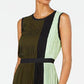 Vestido midi plissado com blocos de cores Alfani feminino, verde, tamanho 6, pequeno