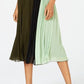 Vestido midi plissado com blocos de cores Alfani feminino, verde, tamanho 6, pequeno