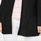 Cardigan longo de algodão feminino Charter Club, preto, tamanho grande