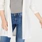 Cardigan feminino de manga comprida aberto Charter Club, branco, tamanho pequeno