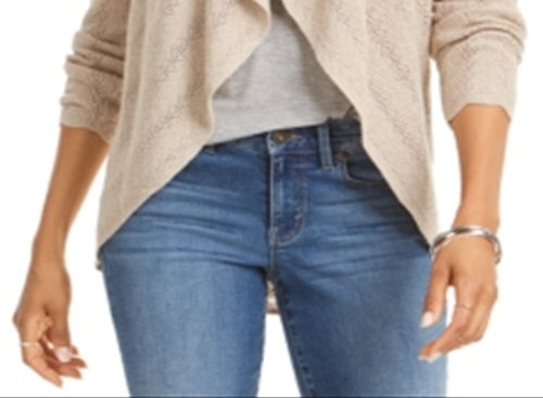 Cardigan Pointelle Feminino Estilo &amp; Co Marrom Tamanho P