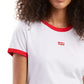 Camiseta Levi's Perfect Ringer Cotton Graphic Feminina Branca Tamanho Médio