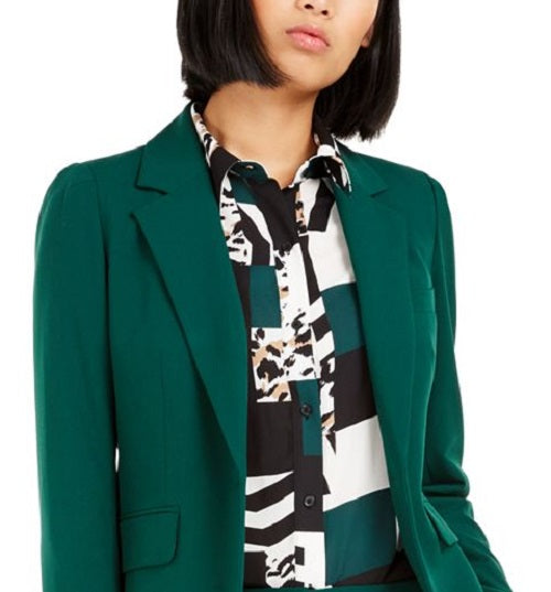 Blazer feminino Bar III com um botão, verde, tamanho 16