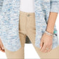 Cardigan de malha mesclado aberto feminino Style &amp; Co, azul, tamanho extragrande