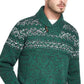 Suéter masculino vintage à prova de intempéries com gola xale jacquard verde tamanho GG